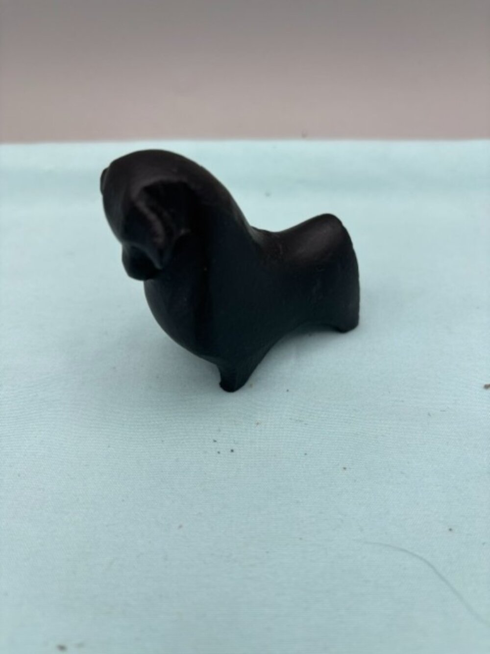 Handmade Small Black Ram Ceramic Figurine